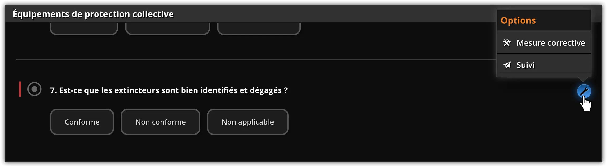 ajoute des mesures correctives et des suivis à tes formulaires