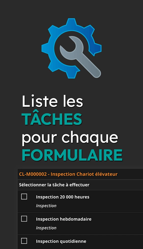 Liste les tâches pour chaque formulaire