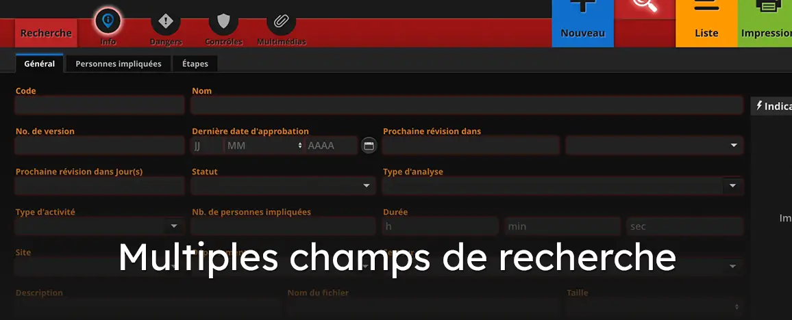 Multiples champs de recherche