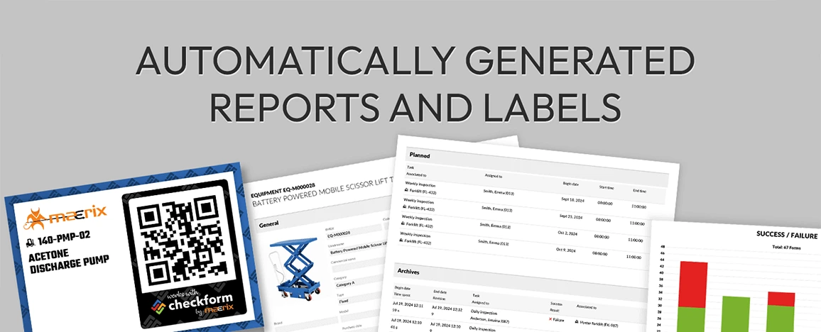 Automatically generated reports and labels