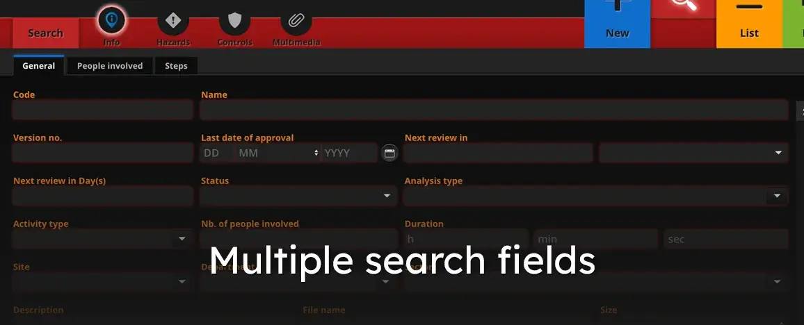 Multiple search fields